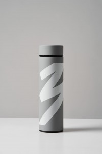 Фирменный термос Знак кофе серый